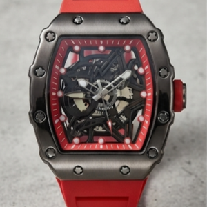 Reloj Deportivo Estilo Richard Mille AAA - Esqueleto Rojo y Gunmetal | Envío Gratis