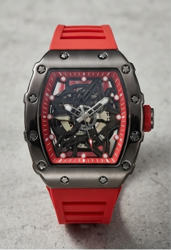 Reloj Deportivo Estilo Richard Mille AAA - Esqueleto Rojo y Gunmetal | Envío Gratis - Imagen 2