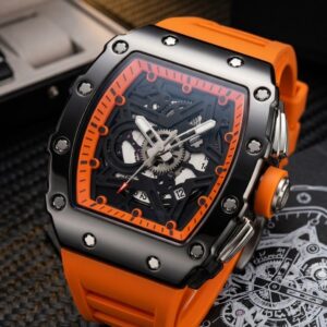 Reloj Deportivo Estilo Richard Mille - Edición Naranja Esqueleto (Calidad AAA)